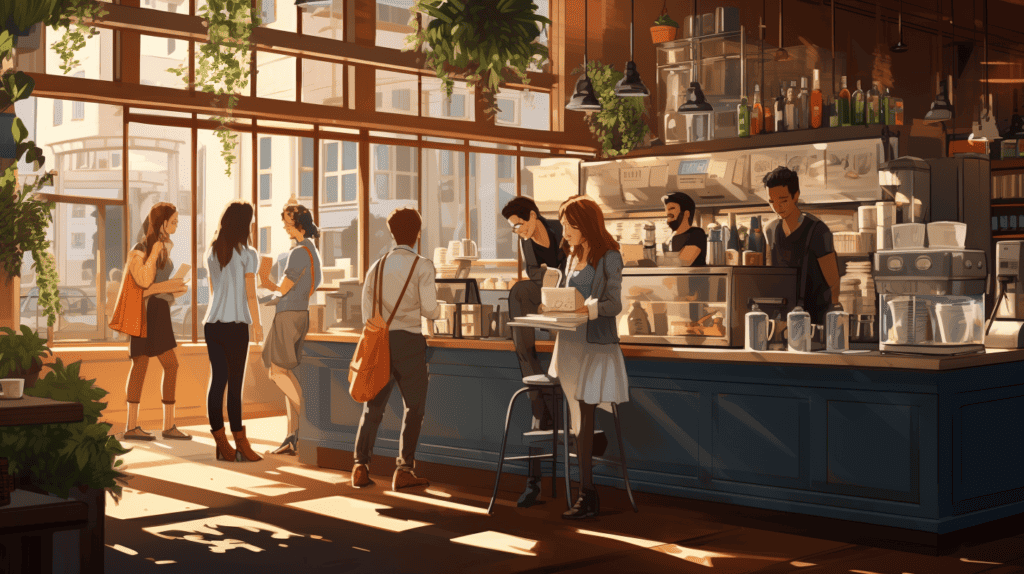 The Coffee Store, bustling coffee shop