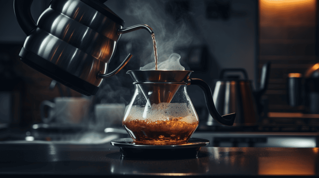 Brew time, pour over coffee maker