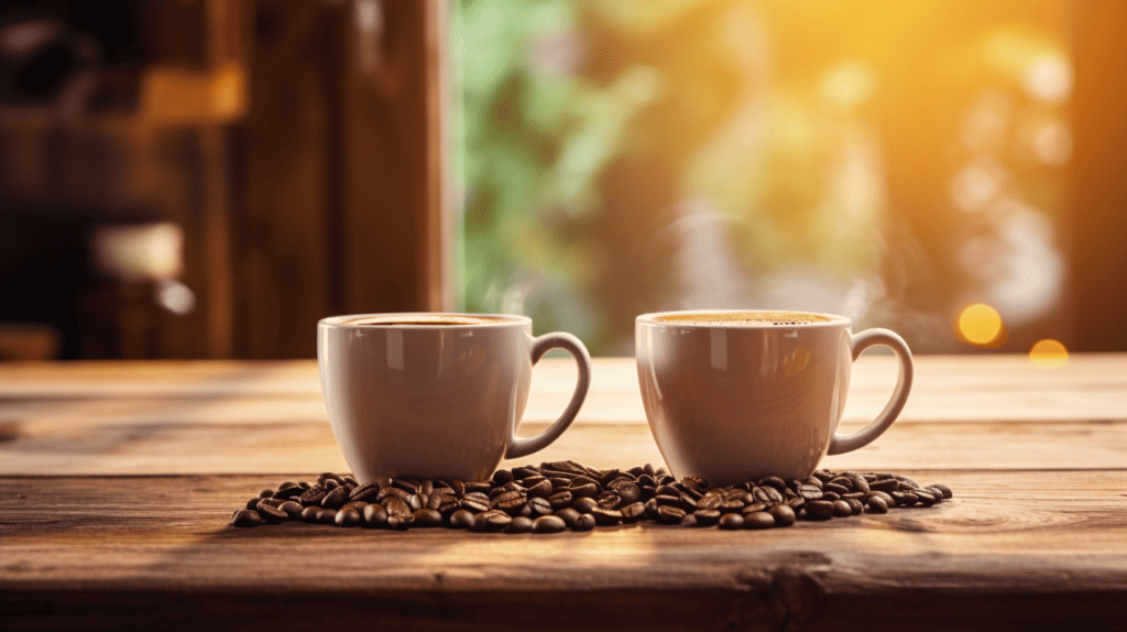 Comparing the Starbucks Christmas Blend and Holiday Blend.   Two coffee cups.