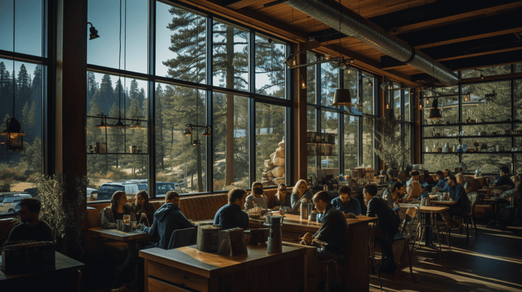 Nitro cold brew: pros and cons.  Coffee shop in the mountains