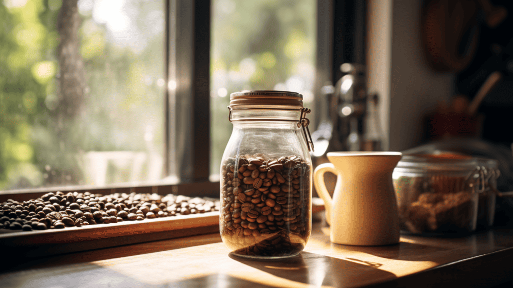 How to Store Whole Coffee Beans, glass container
