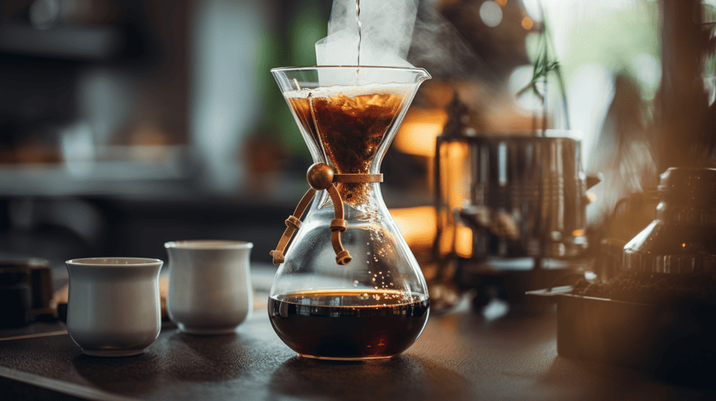Black Coffee Vs Americano.  Pour over coffee maker.