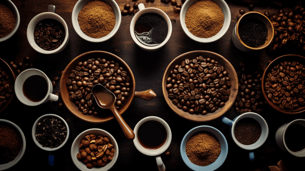 Where to Buy Coarse Ground Coffee.  Coffee beans in bowls.