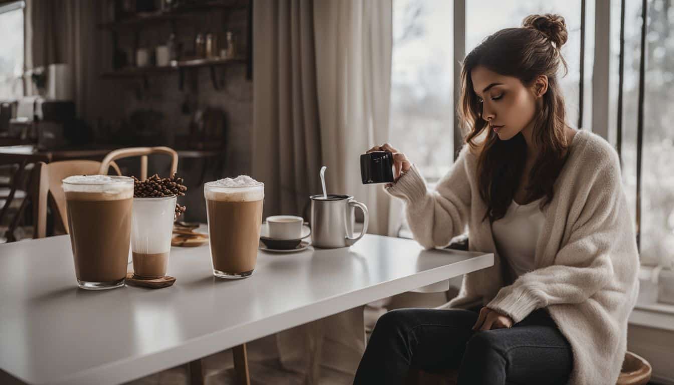 Is Coffee Or Diet Soda Worse For Youl Woman drinking a coffee in her kitchen.,