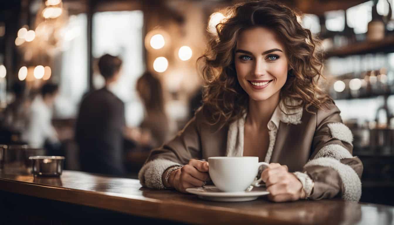 Best Espresso Coffee Machine Under $500. Woman enjoying a cup of coffee.