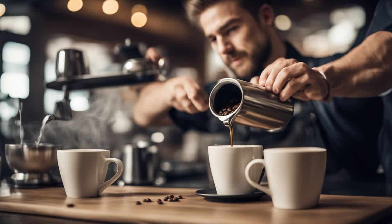 What Is Similar To Peet'S Coffee. Man pouring coffee at shop.