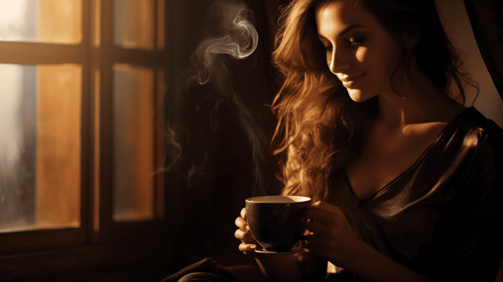 Brewing Options, woman enjoying a cup of coffee